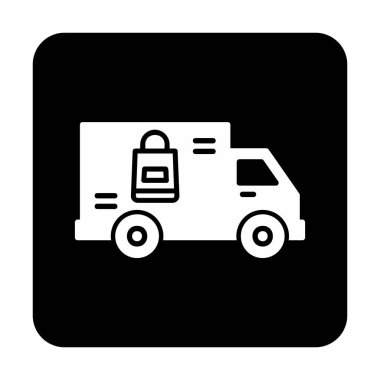 Teslimat kamyonu vektör simgesi modern basit illüstrasyon                        