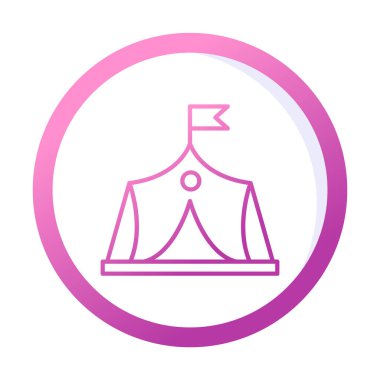 Askeri çadır simgesi, vektör illüstrasyonu