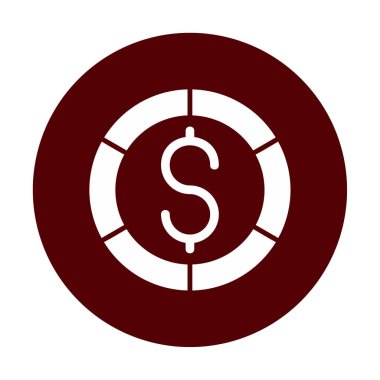 Dolar madeni para simgesi, vektör çizimi 