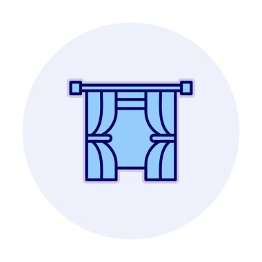 Tiyatro perdeleri simgesi, vektör illüstrasyonu 