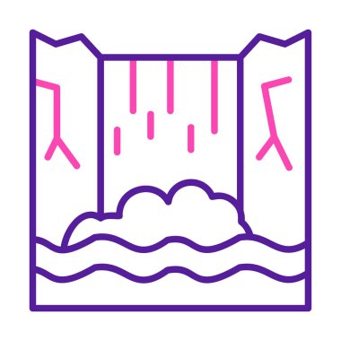 Basit Waterfal simgesi, vektör illüstrasyonu