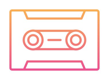 Kaset. Web simgesi basit illüstrasyon                               