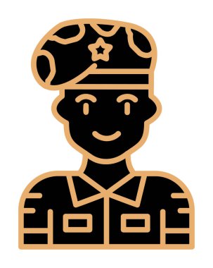 asker web simgesi, vektör illüstrasyonu 