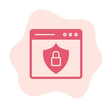 Basit Web Güvenlik simgesi, vektör illüstrasyonu