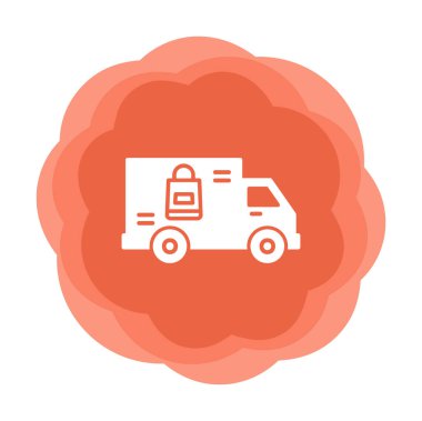 Teslimat kamyonu vektör simgesi modern basit illüstrasyon                        