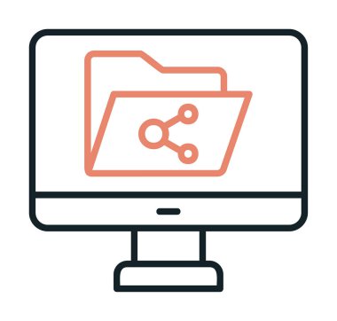 Basit Dosya Paylaşımı simgesi, vektör illüstrasyonu