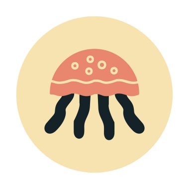 Denizanası. Web simgesi basit illüstrasyon                       