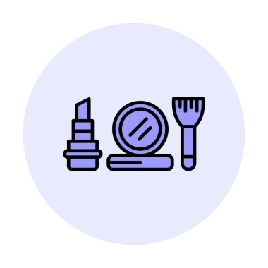 Makyaj araçları web simgesi, vektör illüstrasyonu