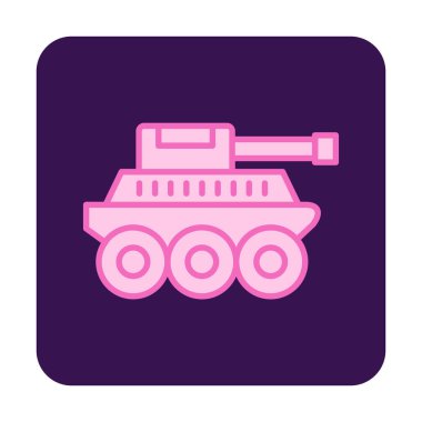  Basit bir askeri tank vektör simgesi 