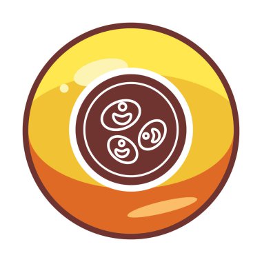 Bakteri petri kabı ve bakteri vektör simgesi 