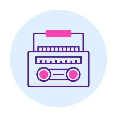düz Radyo Cassette simgesi illüstrasyonu  