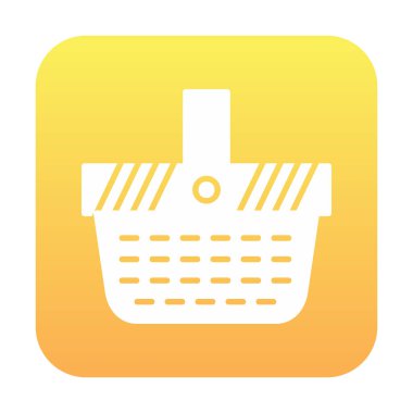 piknik sepeti web simgesi, vektör illüstrasyonu 