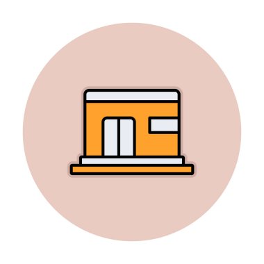 Sığınak düz ikon vektör çizimi