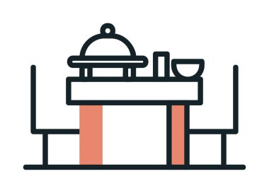 Basit ziyafet simgesi, vektör illüstrasyonu