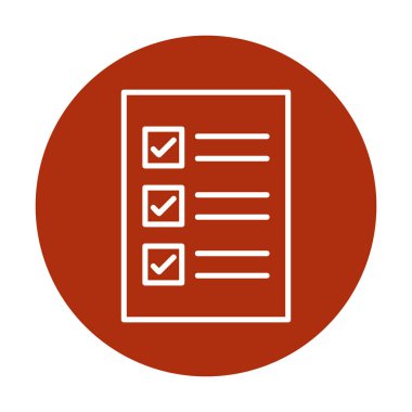 Kontrol Listesi web simgesi, vektör illüstrasyonu 