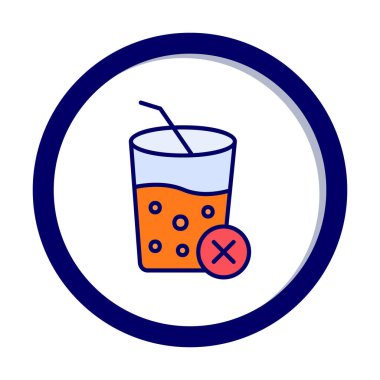 Meyve suyu işareti yok. Web simgesi basit illüstrasyon 