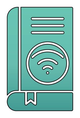 Wifi kitap ikonu vektör illüstrasyonu