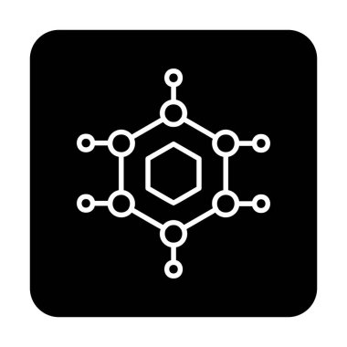 Basit Nanoteknoloji simgesi, vektör illüstrasyonu