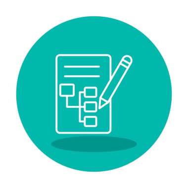 Kalem simgesi ile yazma Planı, vektör illüstrasyonu basit  