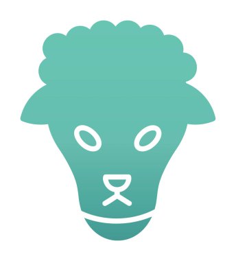 Koyun başı ağ simgesi, vektör illüstrasyonu 