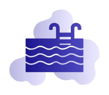  yüzme havuzu ikonu vektör illüstrasyonu