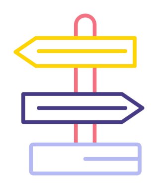 Yön işareti. Web simgesi basit tasarım 