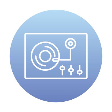 Basit vinil oynatıcı Turntable simgesi, vektör illüstrasyonu