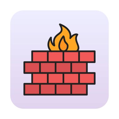 Şömine simgesinin vektör illüstrasyonu 