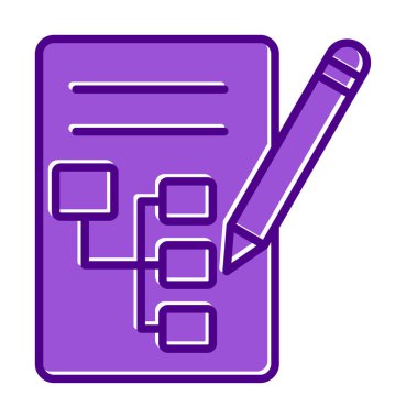 Kalem simgesi ile yazma Planı, vektör illüstrasyonu basit  