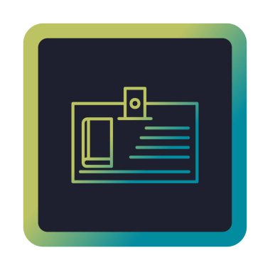 Kütüphane kartı simgesi, vektör illüstrasyonu