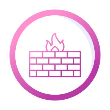 Şömine simgesinin vektör illüstrasyonu 