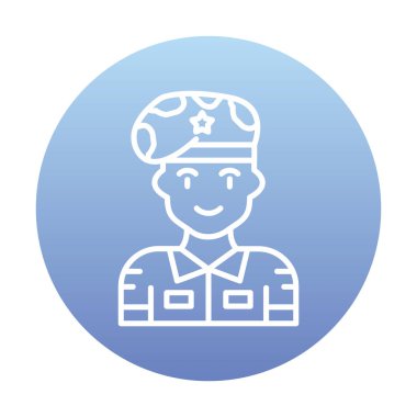 asker web simgesi, vektör illüstrasyonu 