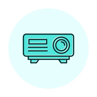 düz projektör web simgesi vektör çizimi tasarımı