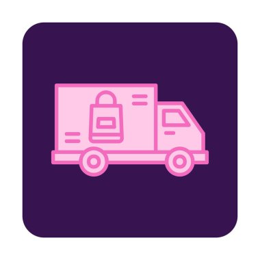 Teslimat kamyonu vektör simgesi modern basit illüstrasyon                        