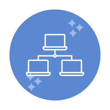 dizüstü bilgisayar ağı simgesi, vektör illüstrasyonu 