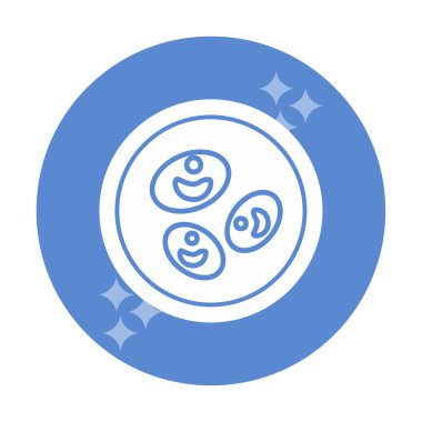 Bakteri petri kabı ve bakteri vektör simgesi 