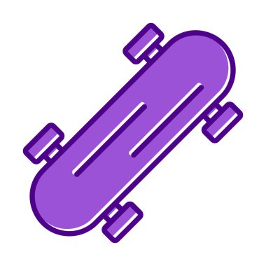 Basit kaykay simgesi, vektör illüstrasyonu