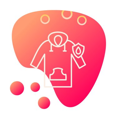 Su geçirmez kapüşonlu simge, vektör illüstrasyonu 