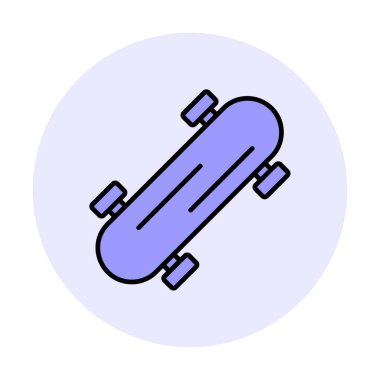 Basit kaykay simgesi, vektör illüstrasyonu