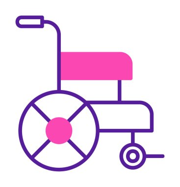 Basit Tekerlekli sandalye Simgesi, vektör illüstrasyonu