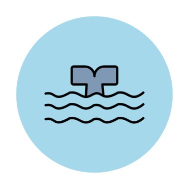 Moda tarzında izole edilmiş arka planda su ikonu olan balina kuyruğu