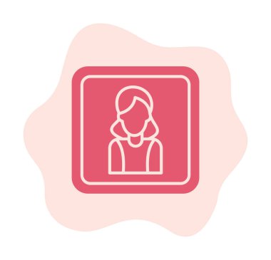 kadın avatar simgesi vektör illüstrasyonu