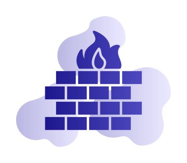 Şömine simgesinin vektör illüstrasyonu 