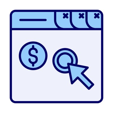 Her Tıklama simgesine Öde, vektör illüstrasyonu