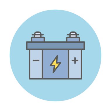  düz araba pil vektör illüstrasyon tasarımı