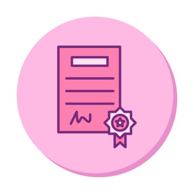 Sertifika vektör simgesi modern basit illüstrasyon                                 