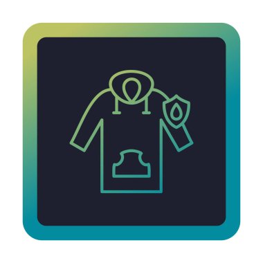 Su geçirmez kapüşonlu simge, vektör illüstrasyonu 