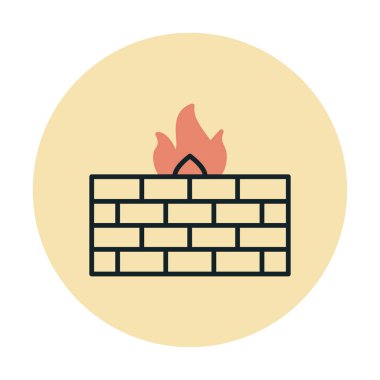 Şömine simgesinin vektör illüstrasyonu 