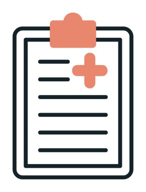 Tıbbi pano simgesi. Web için Tıbbi Rapor vektör simgesinin özet çizimi               