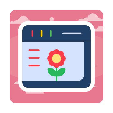 Basit Web Tarayıcı simgesi, vektör illüstrasyonu